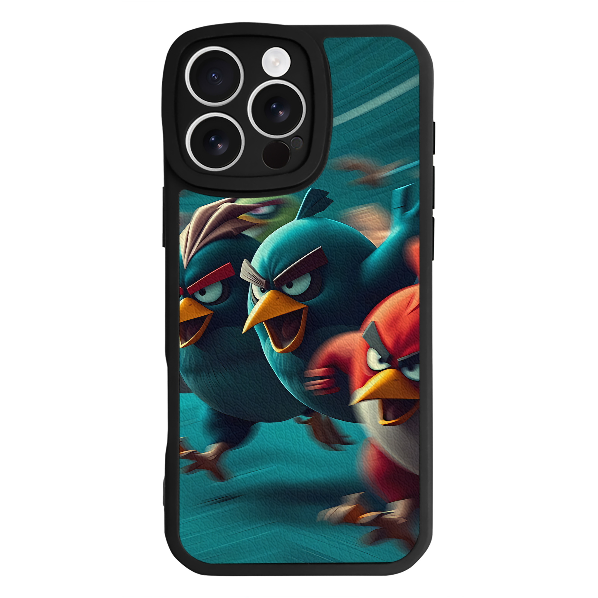 （画像用） Angry Birds アングリーバード 【iPhone 16シリーズ対応】シリコンスマホケース（レザー調） 材質：シリコン